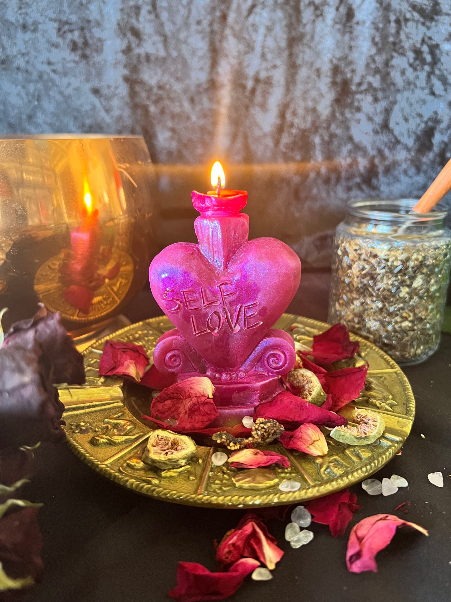 Love Spell Jar Pillar Candle