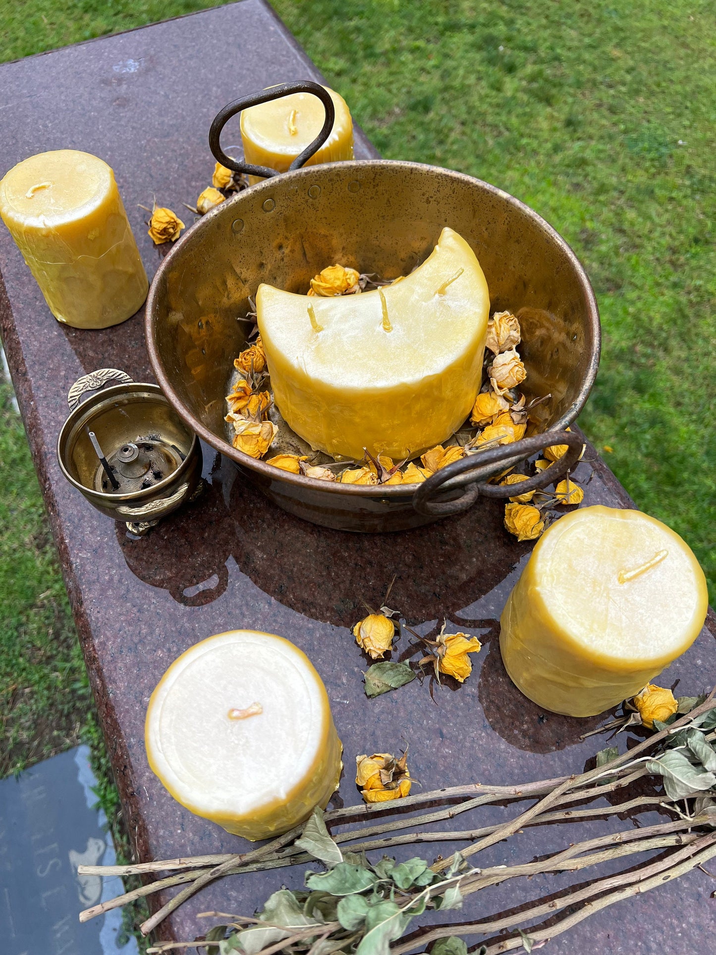 Drip Pillars in Gold Beeswax