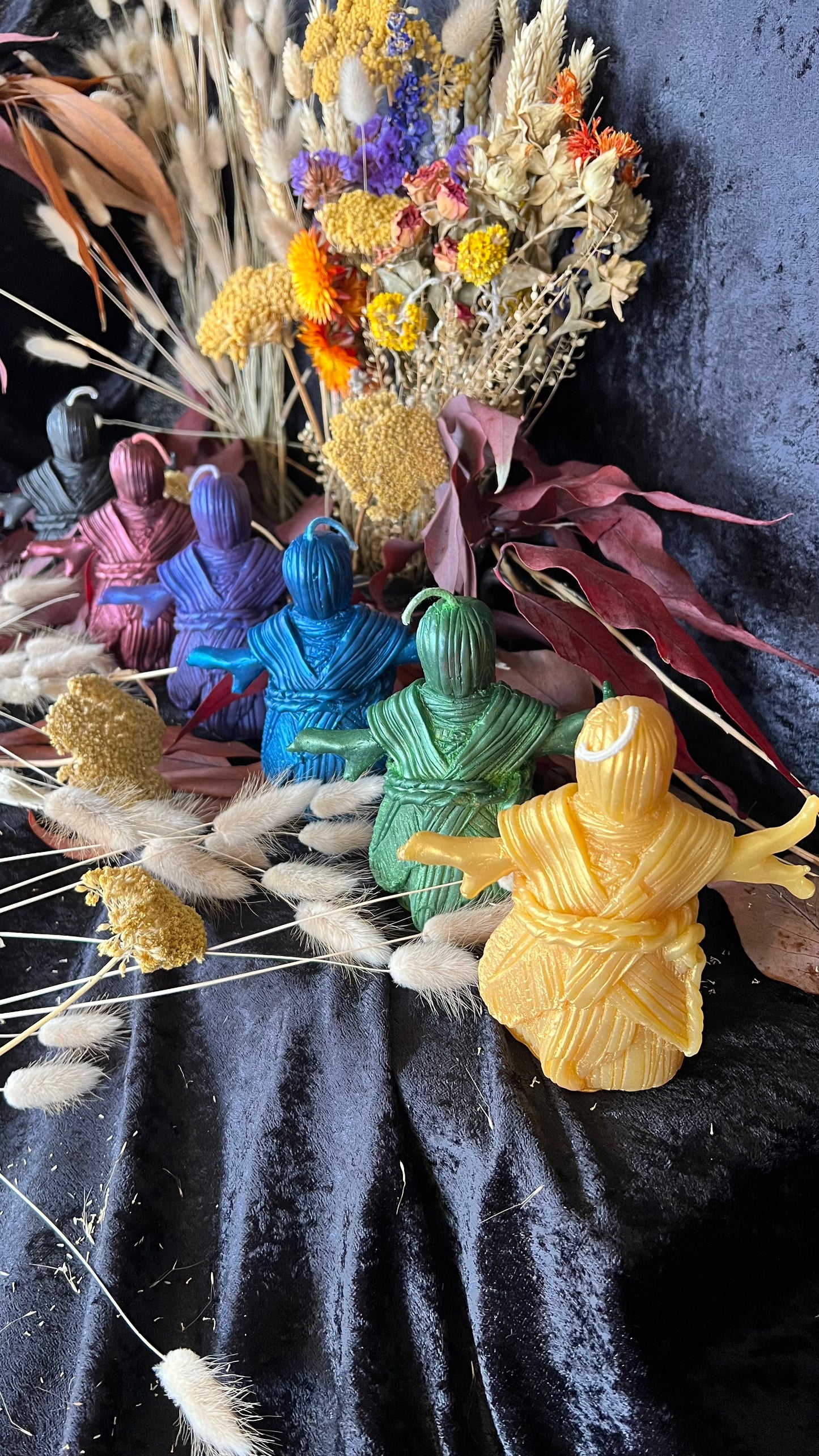 Genderless Corn Silk Poppet in Black Beeswax